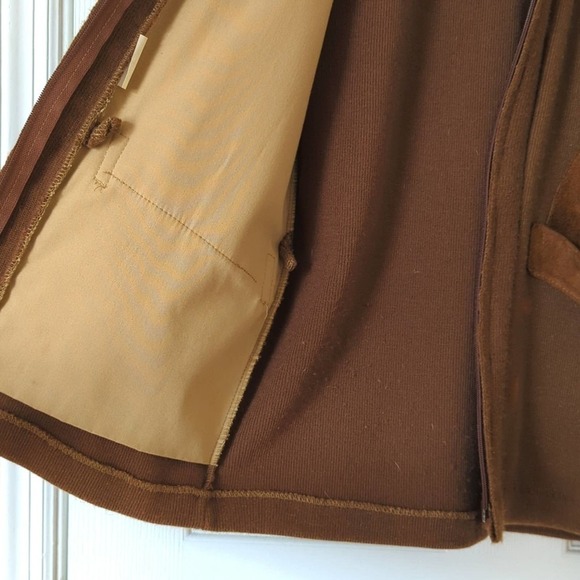 Bob Allen 60's Vintage Suede Patch Zip Up Shooting Cardigan Sweater Brown 38 - Picture 8 of 14